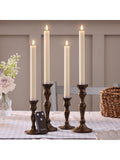 Lights4fun set of 4 natural rechargeable taper candles 25 cm, UK version