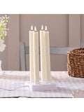 Lights4fun set of 4 natural rechargeable taper candles 25 cm, UK version