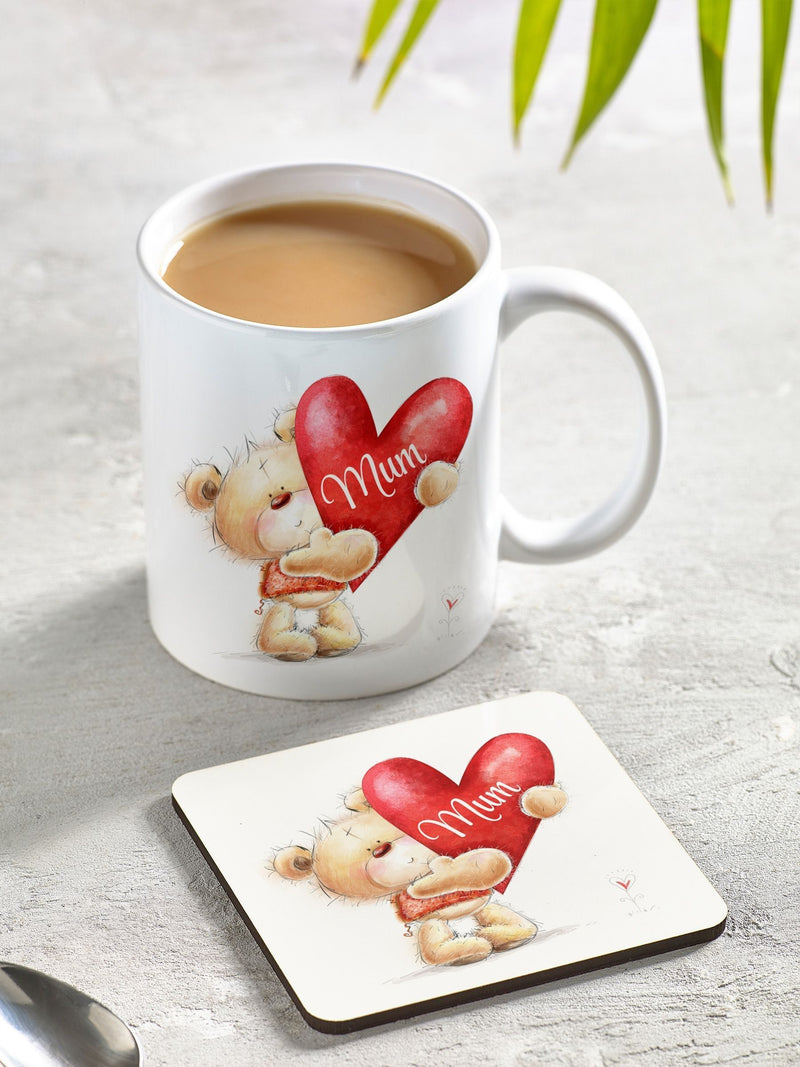 Loveabode personalised Valentine mug and coaster set 11oz, imported from the UK