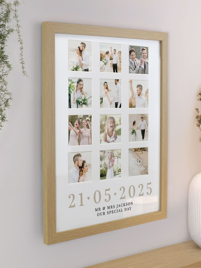 PMC white burgundy personalised photo frame, UK version