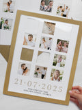 PMC white burgundy personalised photo frame, UK version