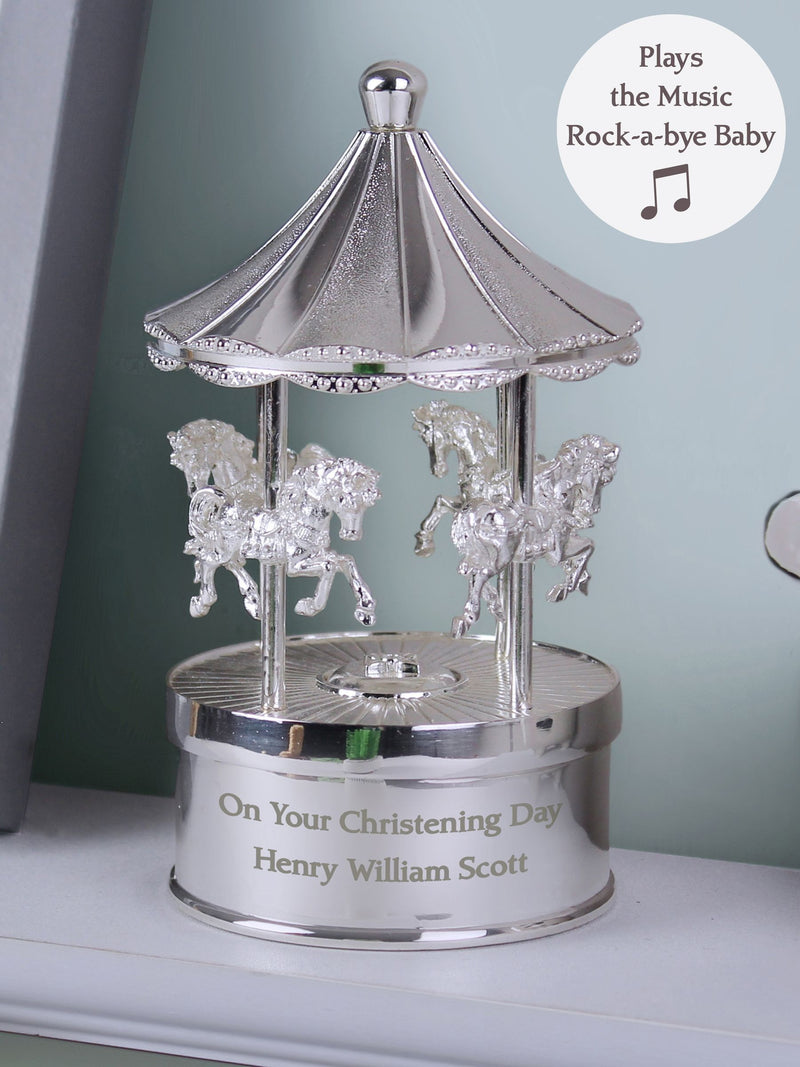 PMC personalised musical carousel ornament, imported from the UK