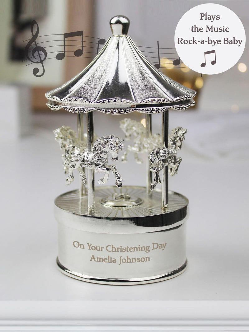 PMC personalised musical carousel ornament, imported from the UK