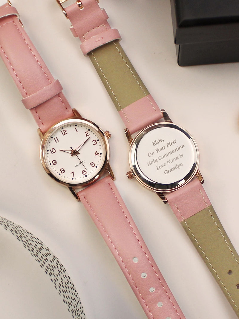PMC personalised girls watch pink strap - imported from the UK
