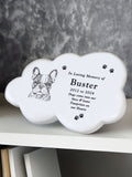 PMC personalised dog garden memorial cloud resin, UK version