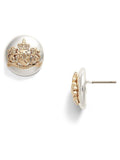 Lauren Ralph Lauren gold tone crest stud earrings, UK version