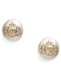 Lauren Ralph Lauren gold tone crest stud earrings, UK version