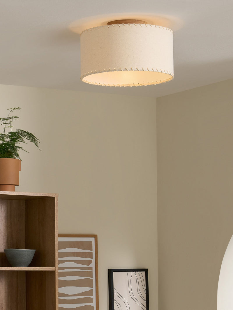 MADE.COM Neutra cream wood flush light 34cm, UK version