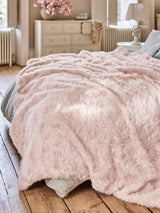 Next Shabby Chic by Rachel Ashwell Pink Textured Faux Fur Throw 150 x 200 cm- Buy online at McGrocer