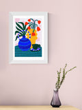 East End Prints White Tulips and Coffee Framed Art Print