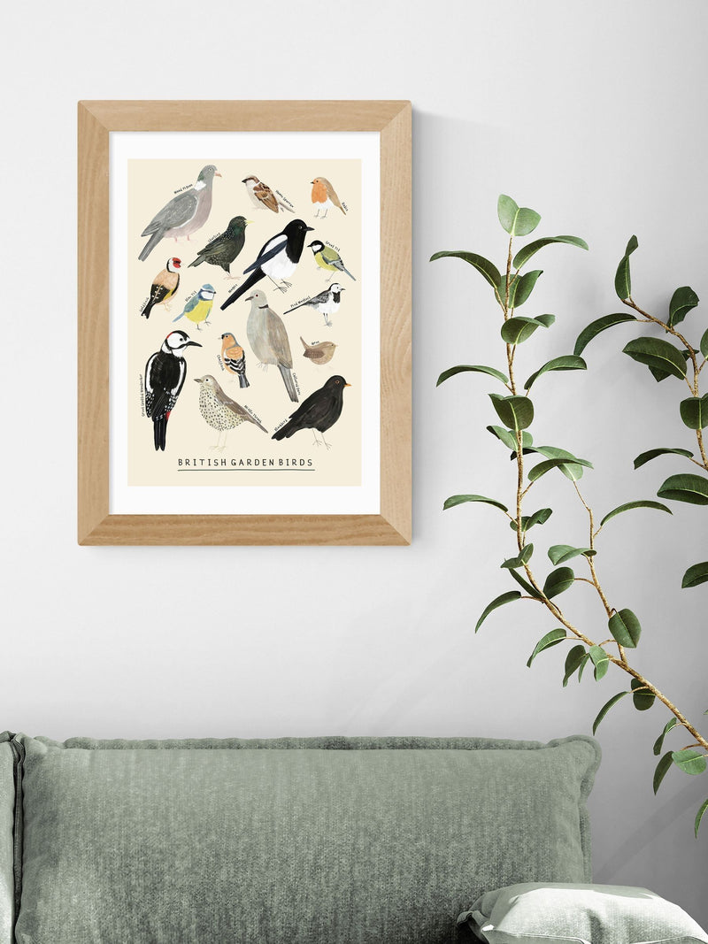 East End Prints Oak Garden Birds Framed Art Print