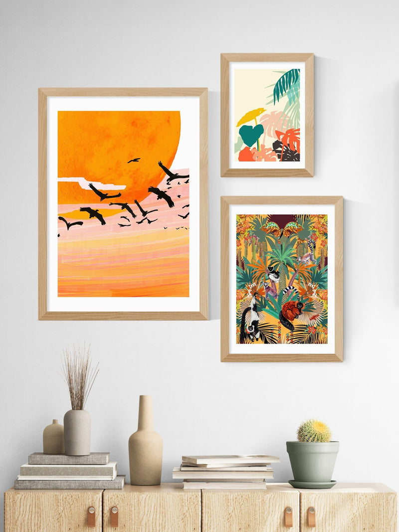 East End Prints Oak Treetop Tango Sunshine framed art print - British product