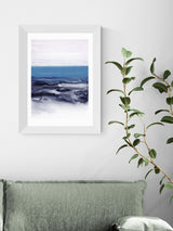 Next East End Prints White Watercolor Landscape Blue White Framed Art Print- Buy online at McGrocer