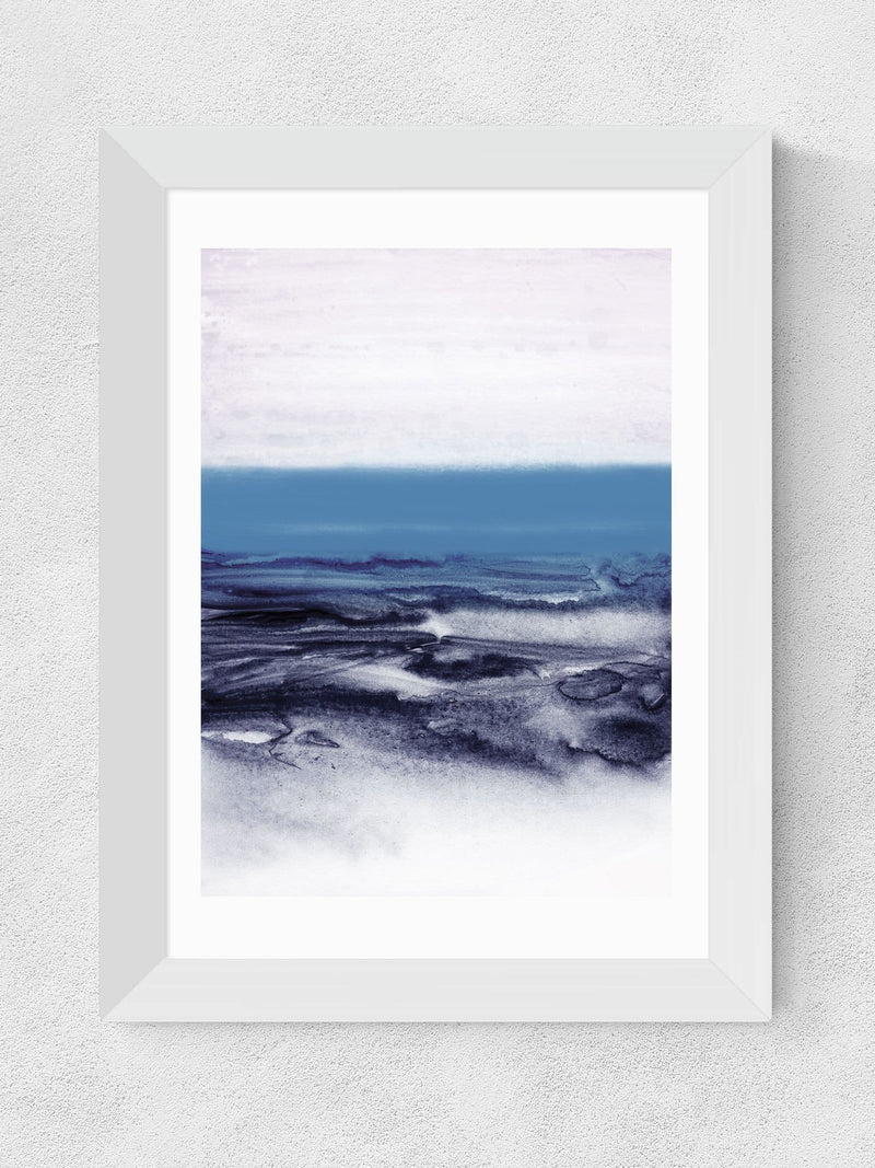 East End Prints white watercolor landscape framed art print - British product