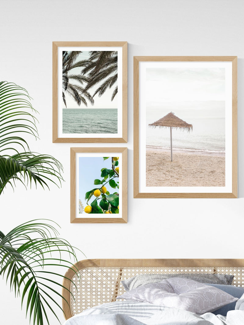 East End Prints Oak Amalfi Coast Lemons Framed Art Print