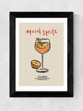 East End Prints Black Aperol Spritz Ingredients framed art print - British product
