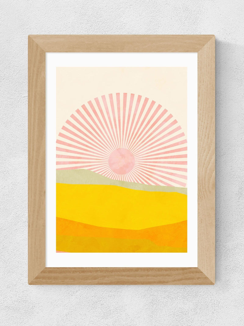 East End Prints oak rising sun framed art print - British product