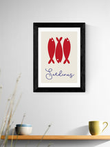 Next East End Prints Black Sardines Framed Art Print- Buy online at McGrocer