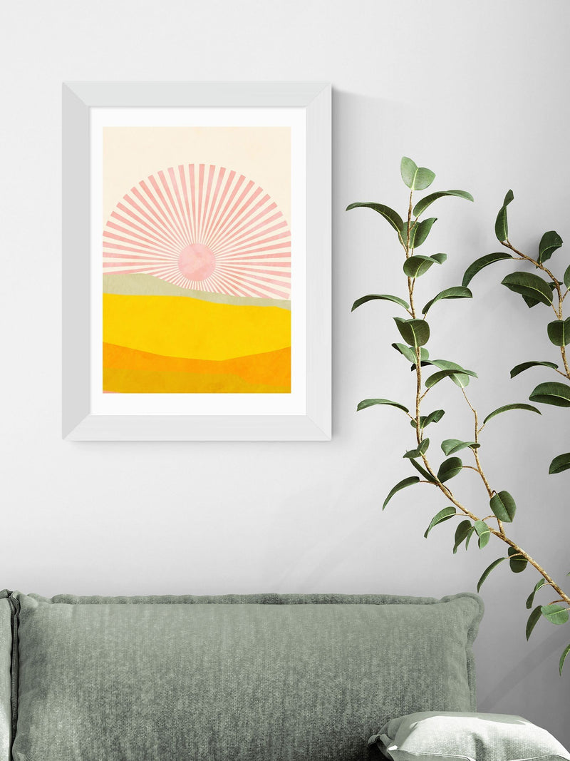 East End Prints White Rising Sun framed art print (British brand)