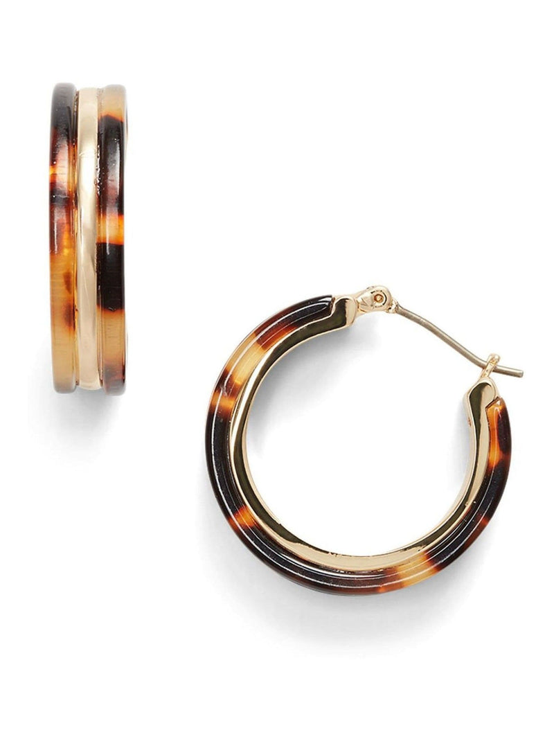 Lauren Ralph Lauren brown hoop tortoiseshell earrings, UK version