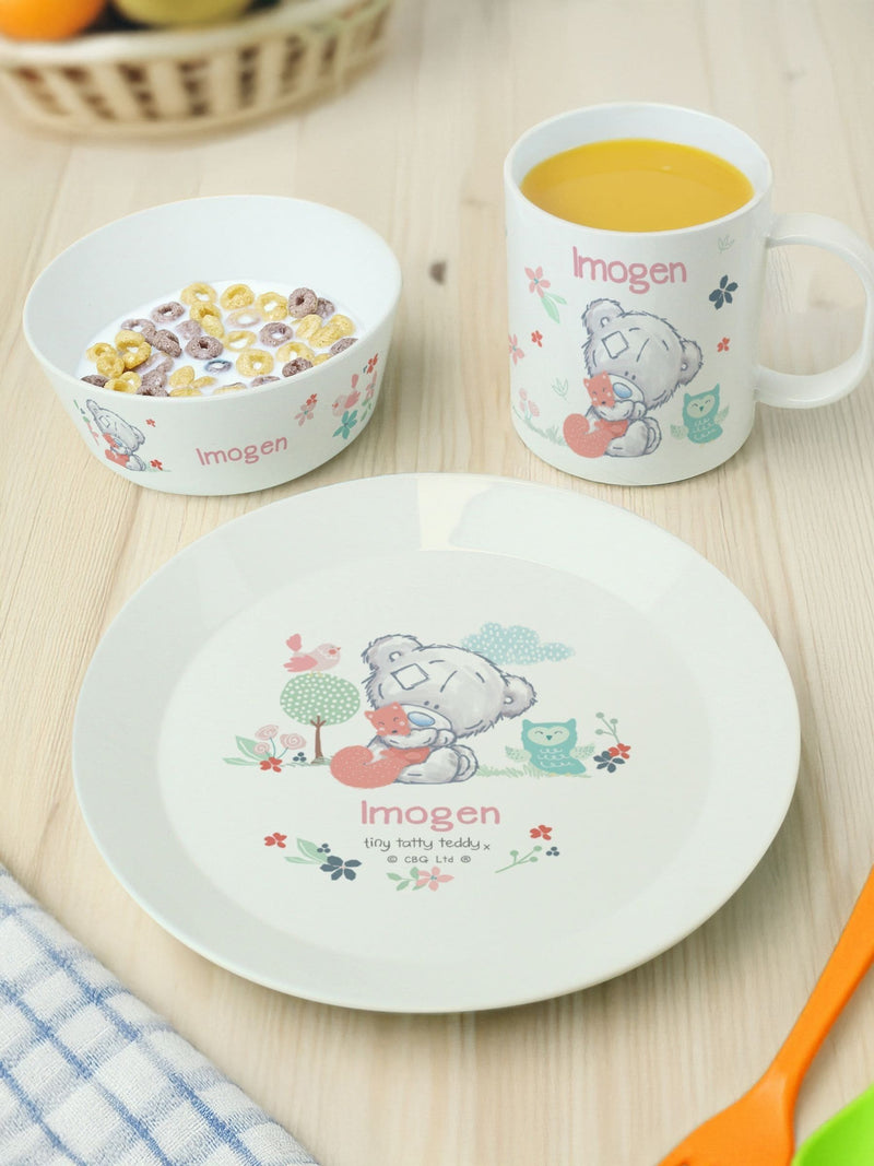 PMC Personalised Tatty Teddy Animal Plastic Breakfast Set, imported from the UK