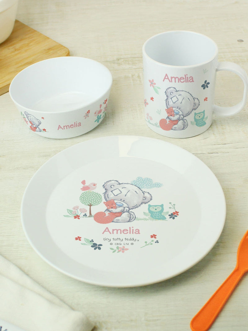PMC Personalised Tatty Teddy Animal Plastic Breakfast Set, imported from the UK