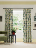 Land & Shore Esther pencil pleat curtains green blue 229x183cm (British brand)