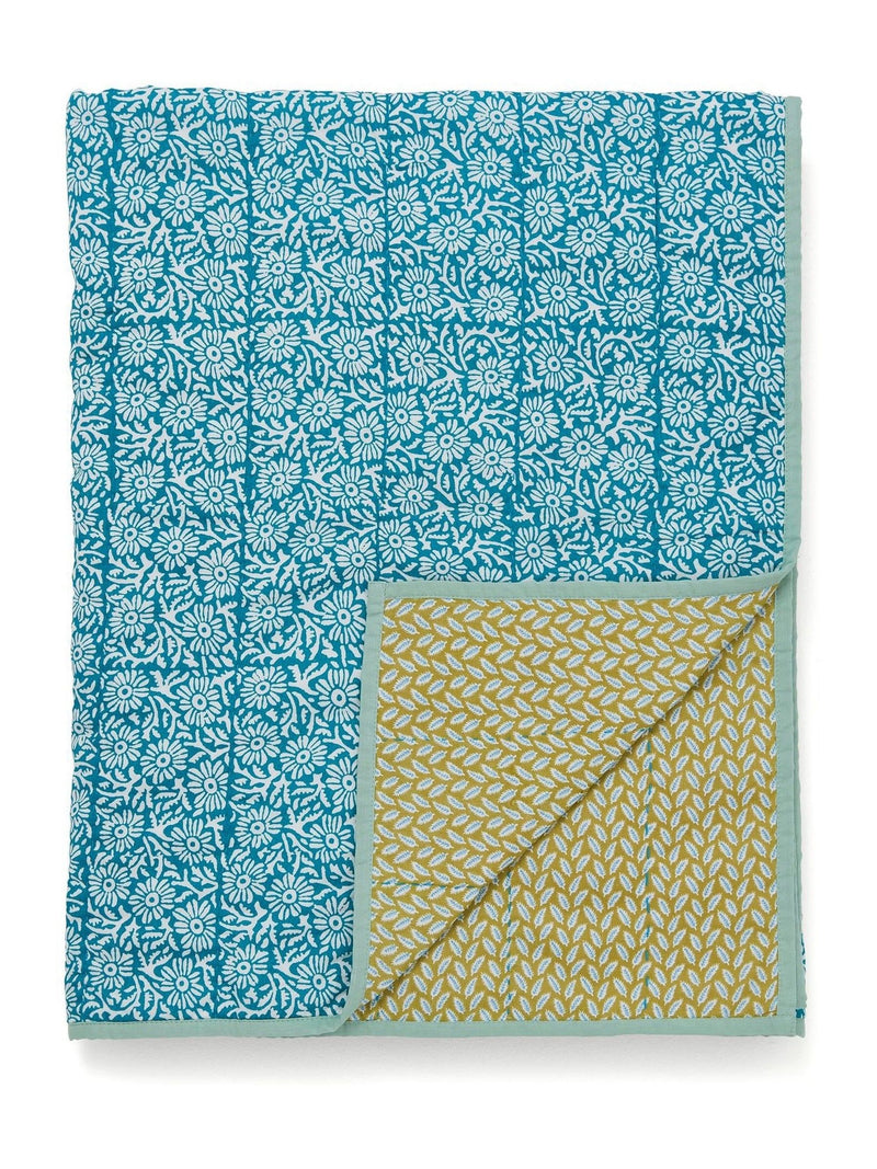 Land & Shore Green Aster throw, imported from the UK