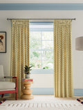 Land & Shore Ochre Multi Dawn lined pencil pleat curtains 229x183cm, imported from the UK