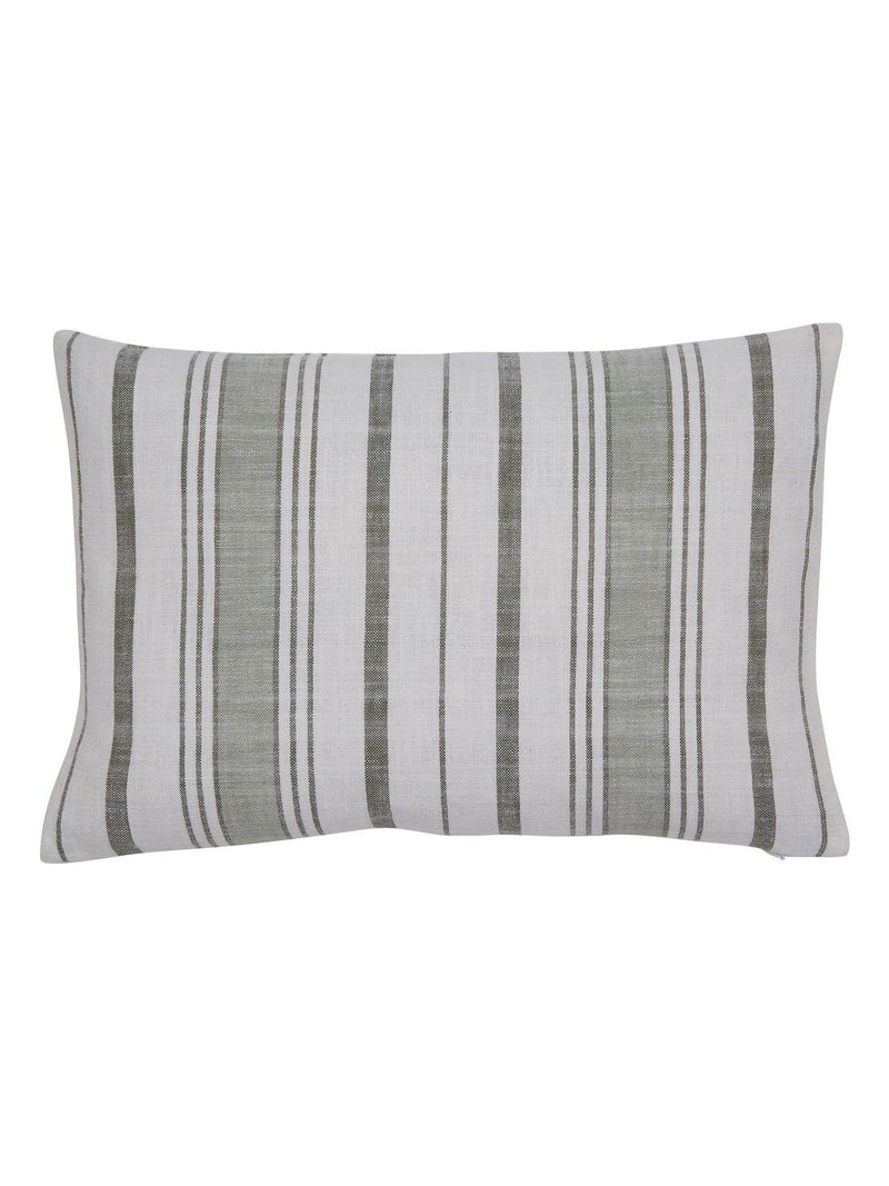 Murmur cushion sage green woven stripe design, imported from the UK