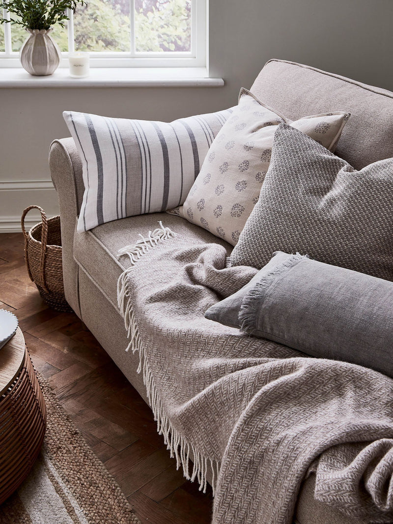Murmur Grey Finn Cushion woven stripe 40x60cm (British brand)