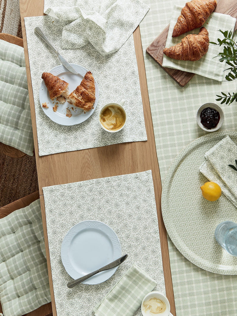 Murmur sage green table runner 40 x 230cm, imported from the UK