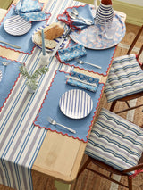 Next Land & Shore Blue Red Scallop Fabric Placemat Pair- Buy online at McGrocer