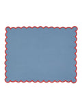 Land & Shore blue red scallop placemat pair, UK version