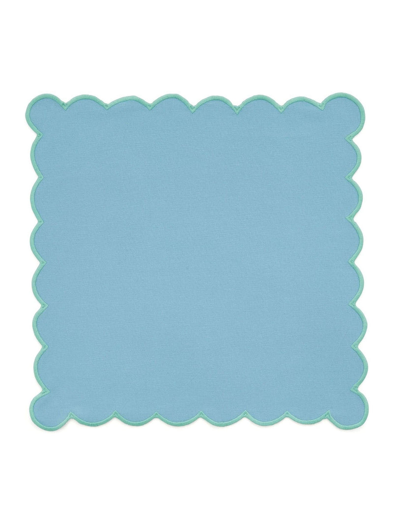 Land & Shore green scallop trim napkins 4 pack, UK version