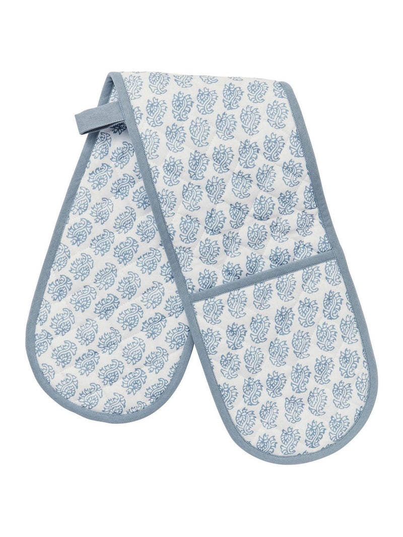 Murmur Ballintoy Blue double oven gloves, imported from the UK