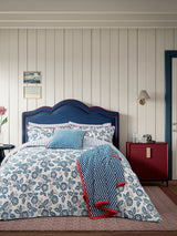 Land & Shore Blue Red River Scallop Duvet Cover and Pillowcase Set