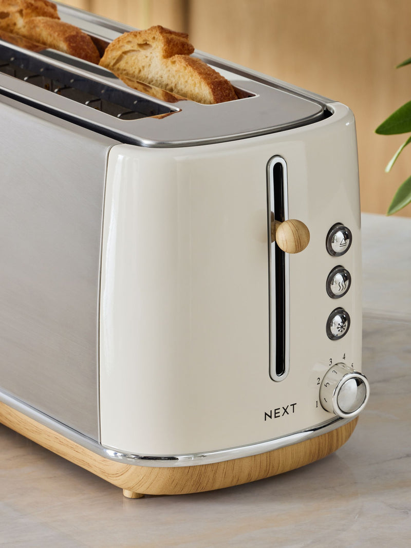 Cream Long Malvern four-slice toaster - British product