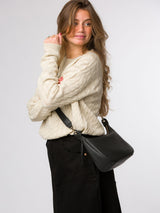 Next Pure Luxuries London Black Lancaster Leather Cross-Body Bag- Buy online at McGrocer