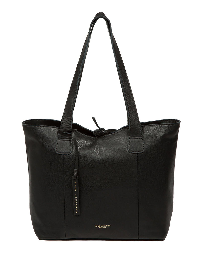 Pure Luxuries London black leather Windsor tote bag (British brand)