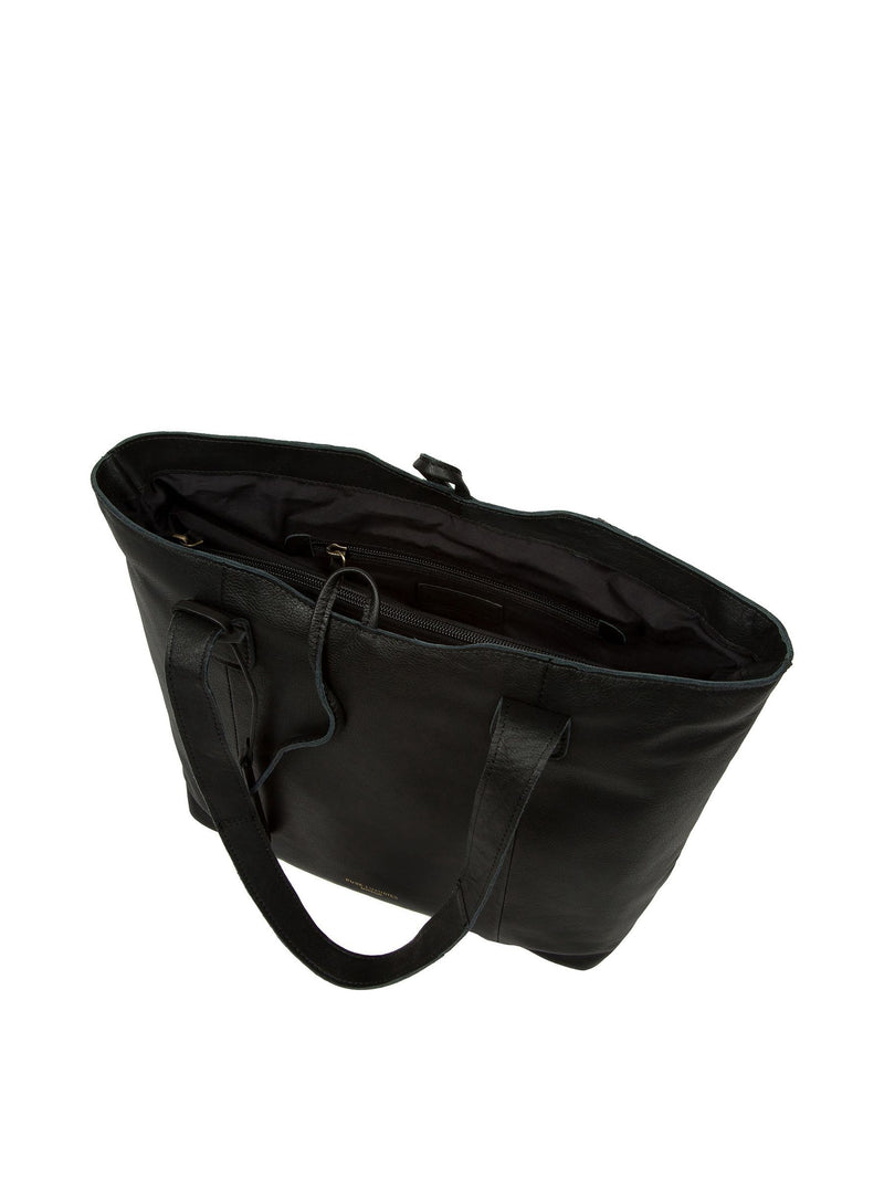 Pure Luxuries London black leather Windsor tote bag (British brand)