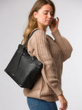 Pure Luxuries London black leather Windsor tote bag (British brand)