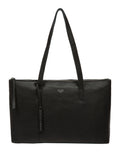 Cultured London Marlowe leather tote bag with silver fittings - British product