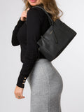 Pure Luxuries London Black Filton Leather Handbag, imported from the UK