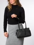 Pure Luxuries London Black Filton Leather Handbag, imported from the UK