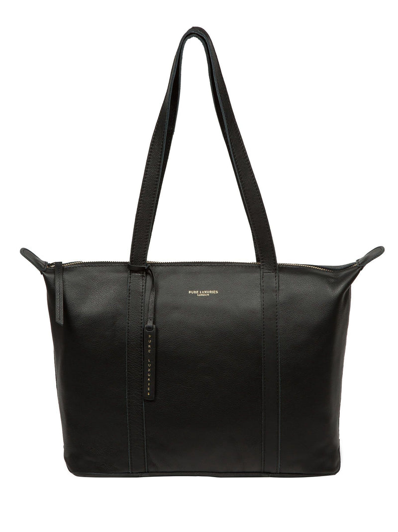 Pure Luxuries London Black Alcester leather tote bag - British product