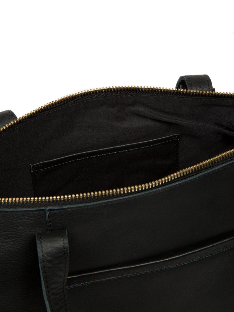 Pure Luxuries London Black Alcester leather tote bag - British product