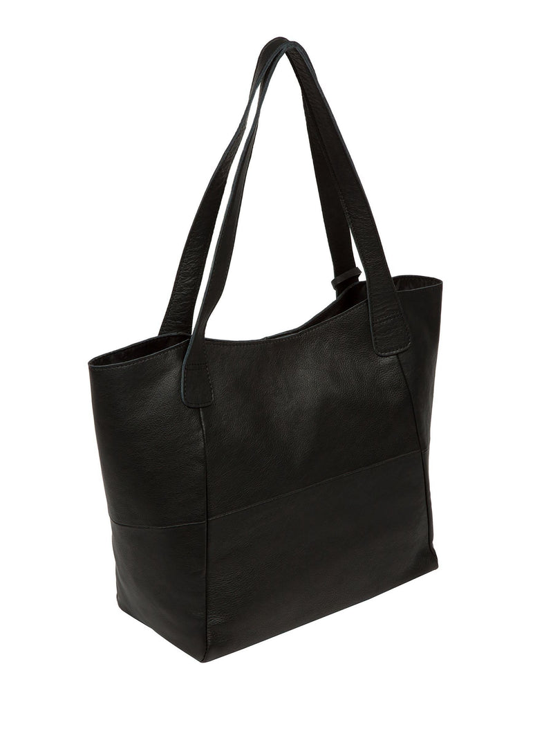 Cultured London black leather Cami tote bag - British product