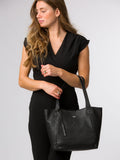 Cultured London black leather Cami tote bag - British product