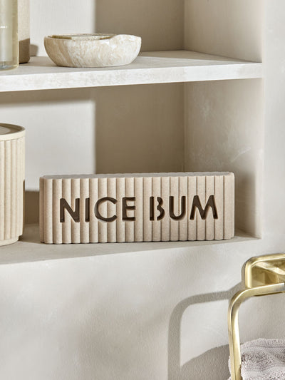 Next Natural Nice Bum Rib Word Block Ornament Bathroom Ornament - اشترِ عبر الإنترنت من McGrocer